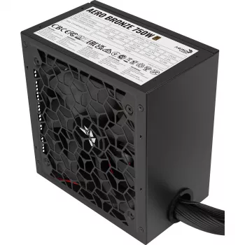 Aerocool AERO BRONZE 750W V2 τροφοδοτικό ATX ACPB-AR75AEC.12, 80 PLUS Bronze, ενεργό PFC, μαύρο