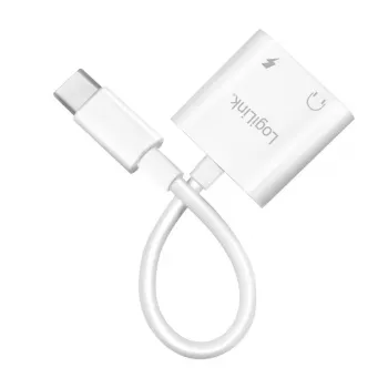 Προσαρμογέας ήχου LogiLink USB-C USB-C/αρσενικό σε 2x USB-C/θηλυκό 60W PD λευκό