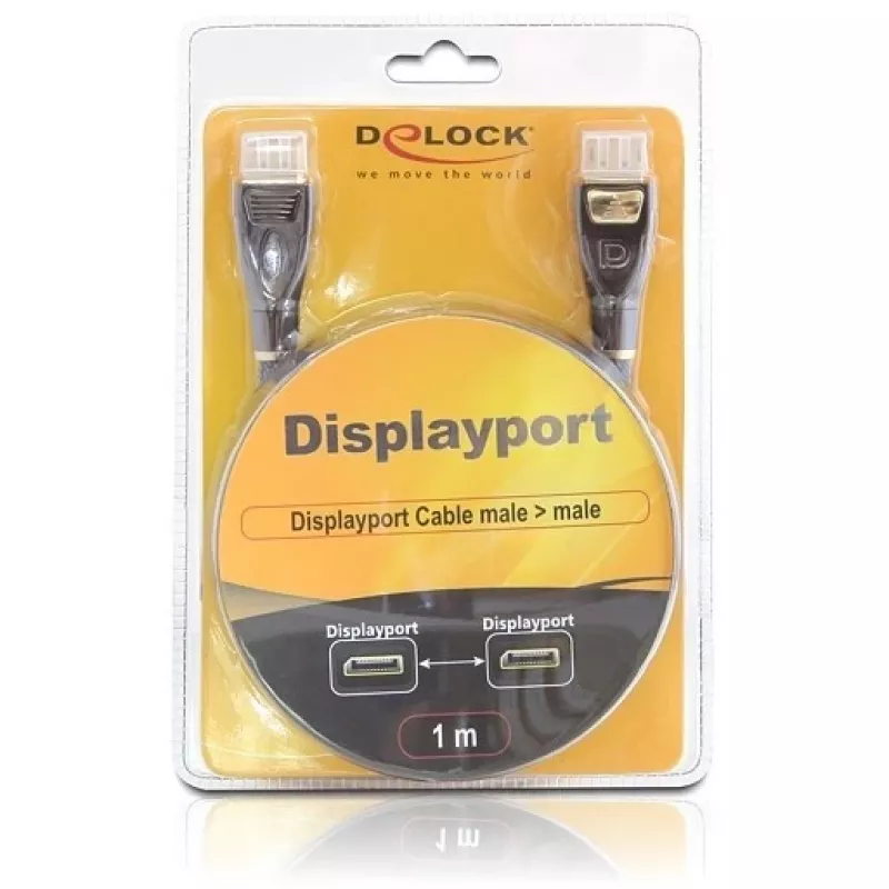 Καλώδιο DisplayPort DeLOCK 82770 1 m Μαύρο Καφέ