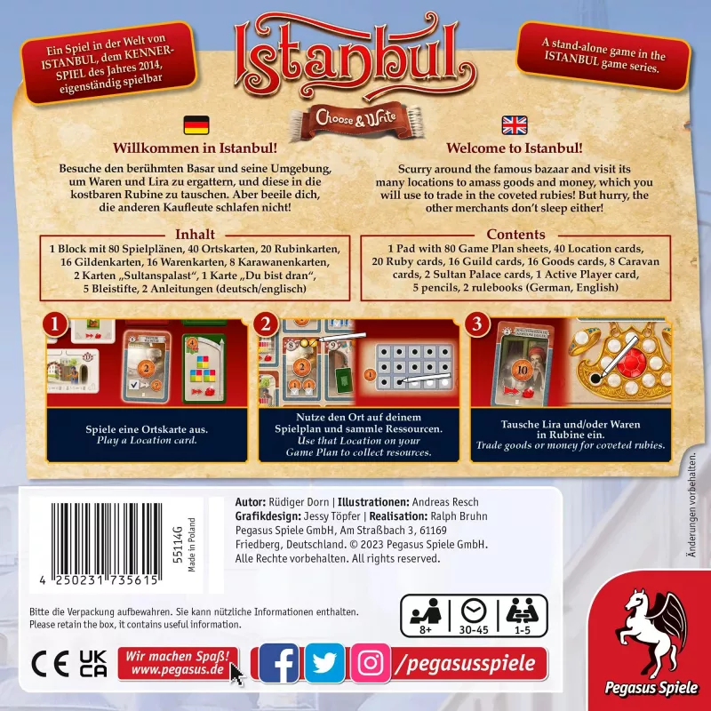 Istanbul - Choose & Write, Επιτραπέζιο παιχνίδι