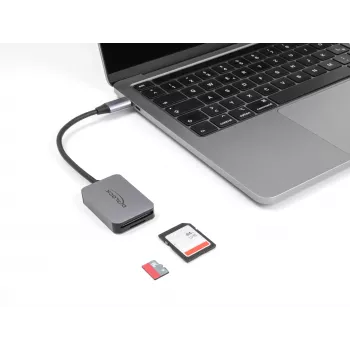 DeLOCK Αναγνώστης καρτών USB Type-C Αλουμίνιο SD Micro SD 5000 Mbit/s