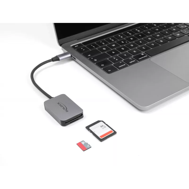 DeLOCK Αναγνώστης καρτών USB Type-C Αλουμίνιο SD Micro SD 5000 Mbit/s
