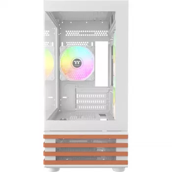 Κουτί PC Micro Tower THERMALTAKE View 170 WS ARGB Snow — Micro ATX, λευκό, 2x120mm πλευρά, 1x120mm πίσω, τροφοδοτικό κάτω, υποστηρίζει 2,5 ιντσών/3,5 ιντσών
