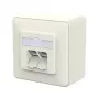 Metz Connect 130D380002-I E-DAT C6A IDC 2-Port Πρίζα επιτοίχια, Λευκό (reinweiß)