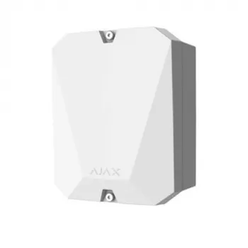 Ajax MultiTransmitter 38200 ασύρματη μονάδα ενσωμάτωσης για ενσύρματους ανιχνευτές, 3EOL, 18 ζώνες, 868 MHz, λευκό