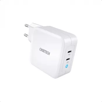 Τροφοδοτικό CHOETECH Charger GaN 2x USB-C 100W PD, μοντέλο PD6008