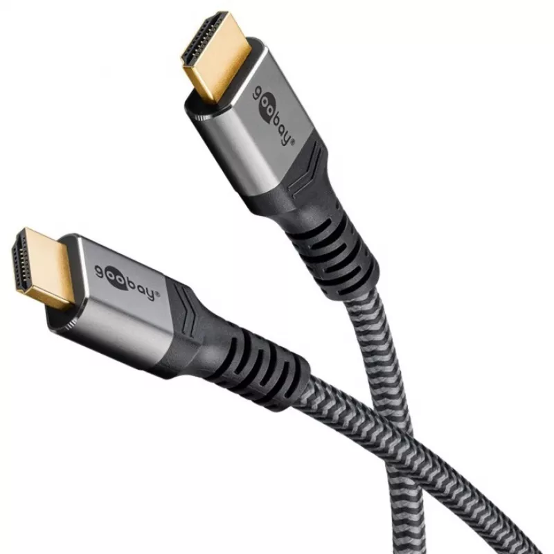 Goobay 65263 Καλώδιο HDMI 5 m HDMI Τύπου A (Standard) Γκρι (65263)