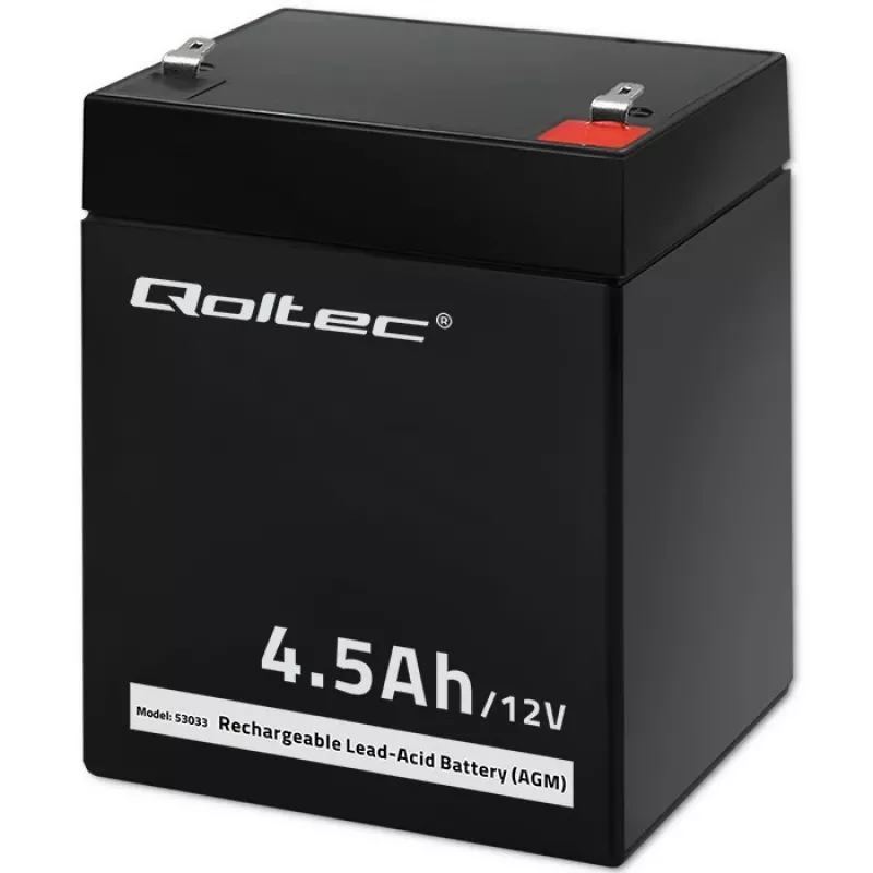 Qoltec 53033 μπαταρία AGM 12 V 4,5 Ah, μέγ. 1,35 A, χωρίς συντήρηση