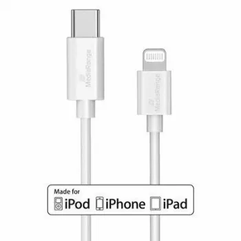 Καλώδιο USB MediaRange MRCS215 1m USB C USB C/Lightning Λευκό