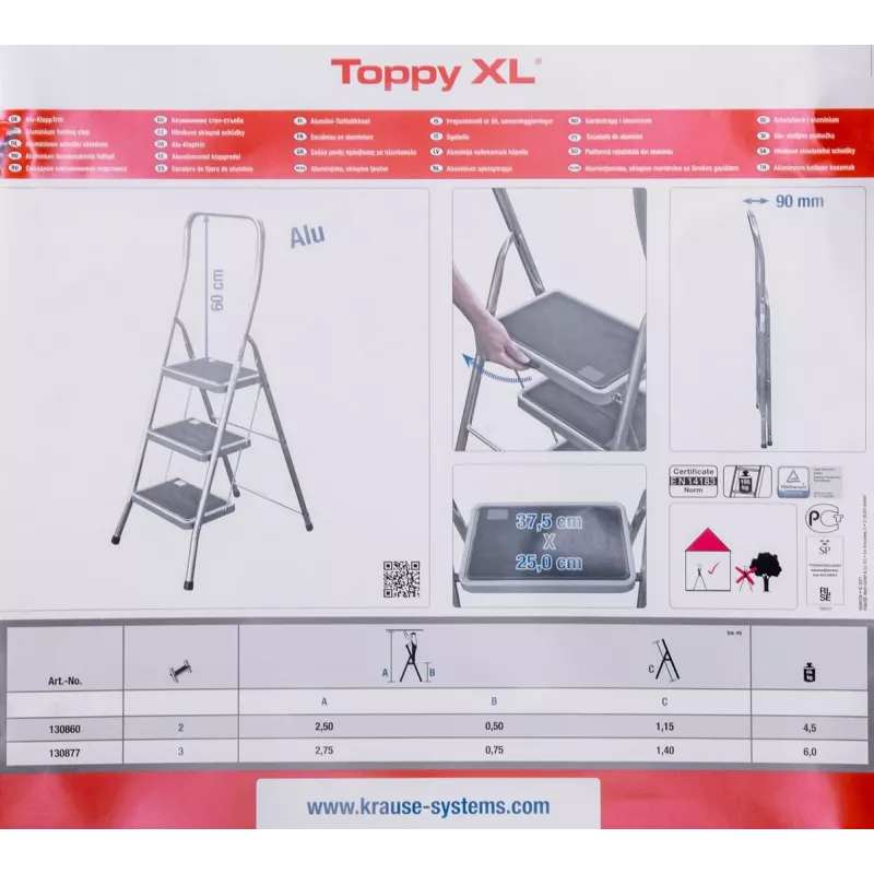 Krause Klapp-Tritt Toppy XL ασημί