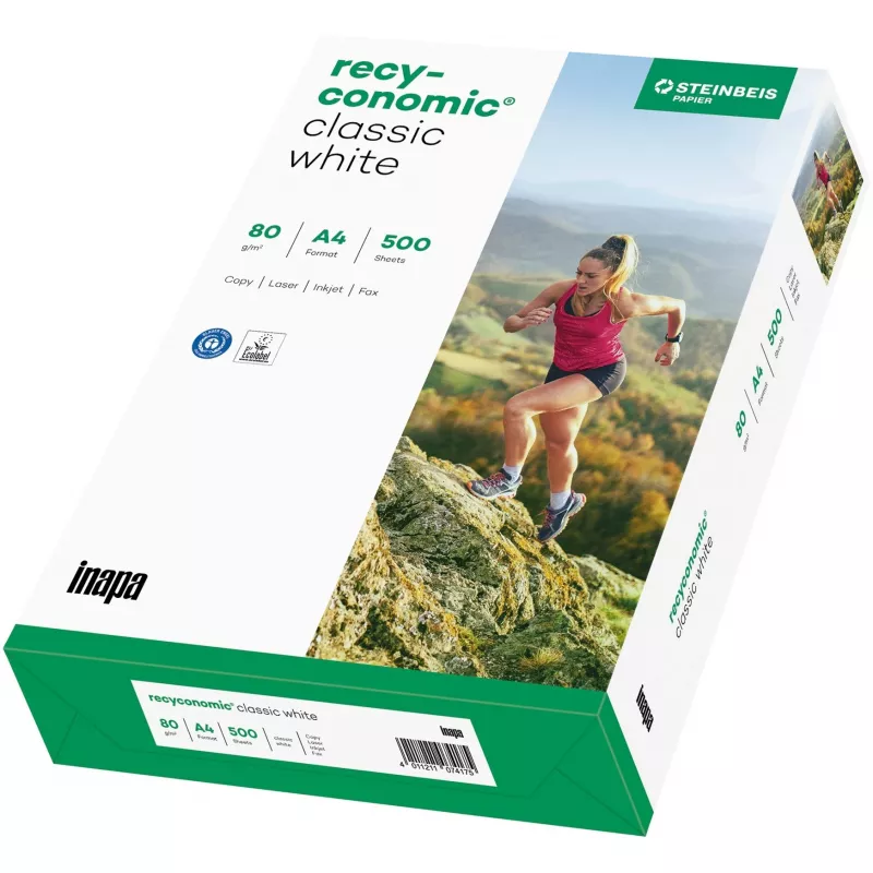 Recyconomic Classic λευκό A4, χαρτί DIN A4 (500 φύλλα), 80 g/m²