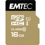 EMTEC Gold+ - Κάρτα μνήμης Flash (περιλαμβάνεται αντάπτορας SD) - 16 GB - Class 10 - microSD - χρυσό (ECMSDM16GHC10GP)
