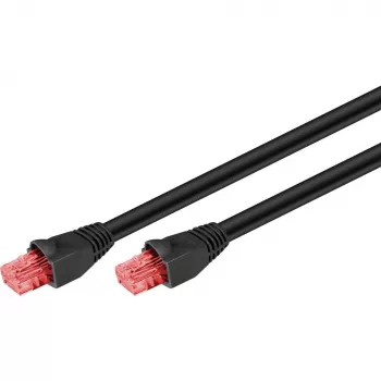 Goobay CAT 6 Καλώδιο patch εξωτερικού χώρου, U/UTP, Μαύρο, 10 m - Υλικό χαλκός, PE εξωτερικό περίβλημα (55432)