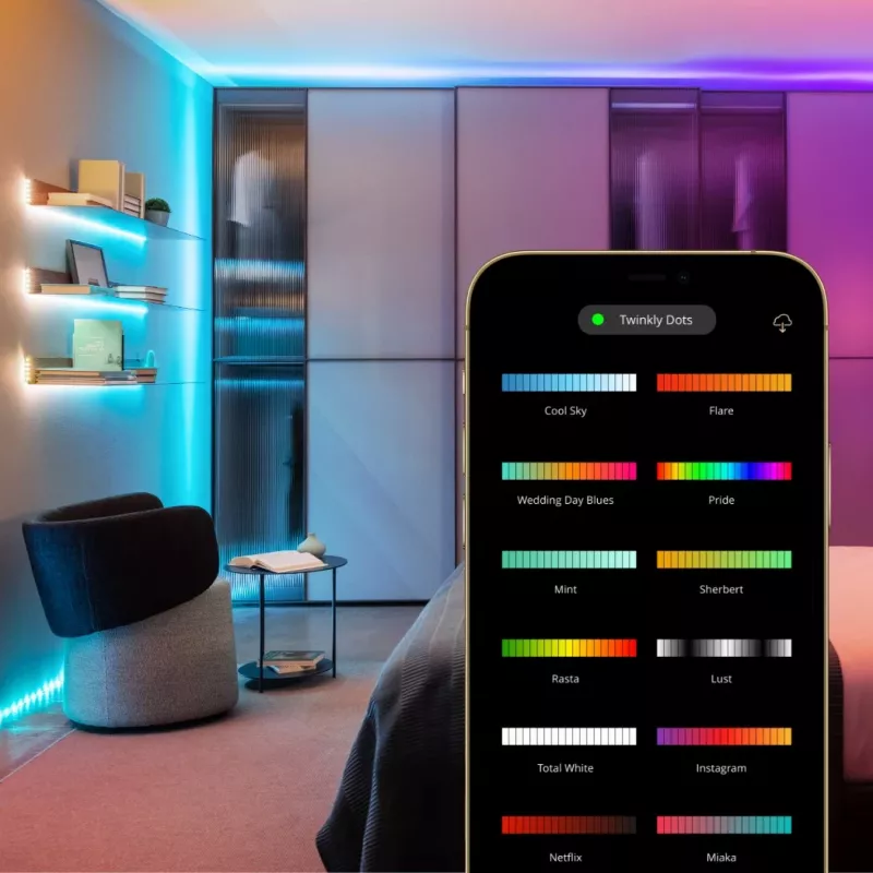 Twinkly Dots 60 RGB USB Smart Lights, 3 m, Μαύρο
