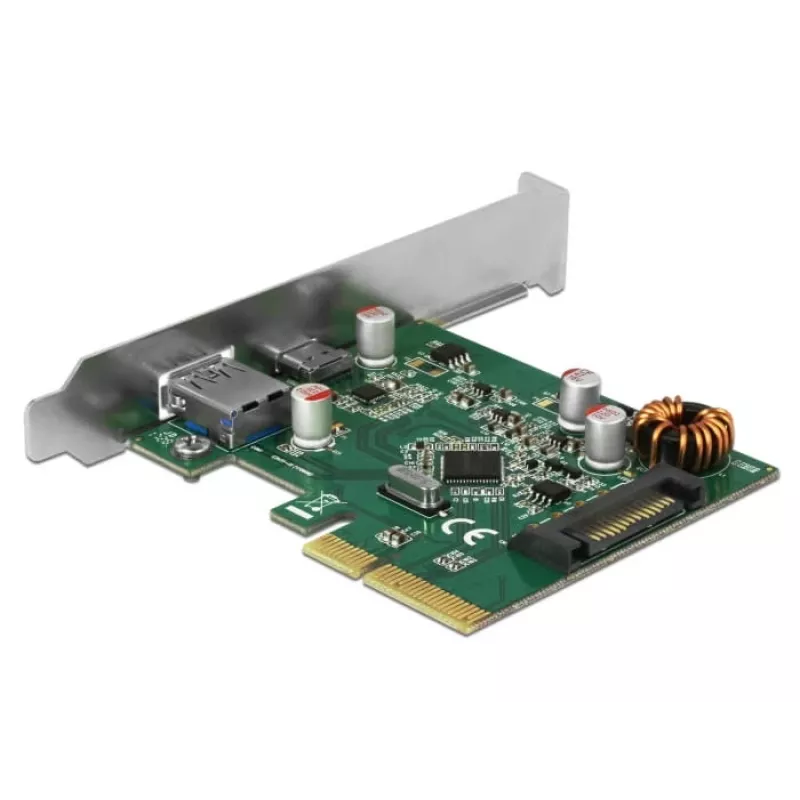 DeLOCK 90299 Κάρτα PCIe x4, 1x USB Type-C + 1x USB Type-A, USB 3.2 Gen 2 (10 Gbps)