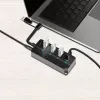 USB 3.2 Gen1 HUB, 4x USB-A διακόπτης on/off