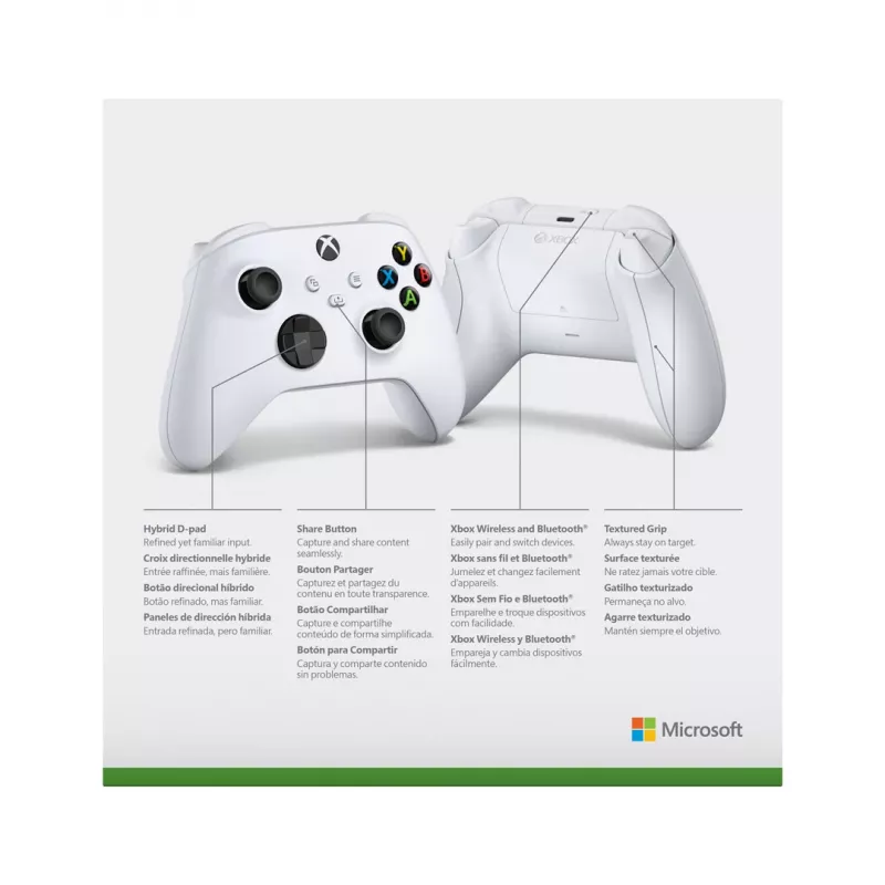 Microsoft Xbox Wireless Controller - Game Pad - ασύρματο - Bluetooth - ρομπότ λευκό - για PC, Microsoft Xbox Series X, Microsoft Xbox Series S, Micros