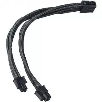 SilverStone SST-PP07E-EPS8B καλώδιο προέκτασης EPS 8 ακροδεκτών σε EPS/ATX 4+4 ακροδεκτών, 30 cm, μαύρο