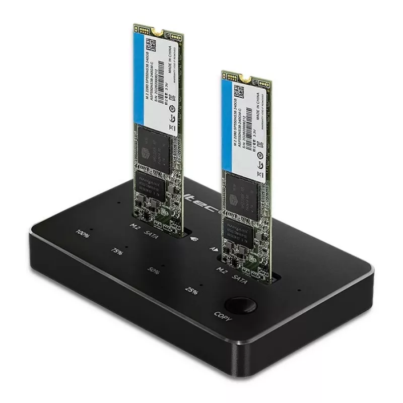 Σταθμός σύνδεσης Qoltec 50310 Drive 2x SSD M.2 SATA NGFF USB Type-C