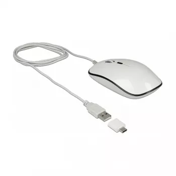 Ποντίκι DeLOCK 12532 Γραφείου αμφίχειρο USB Type-A οπτικό 3200 DPI