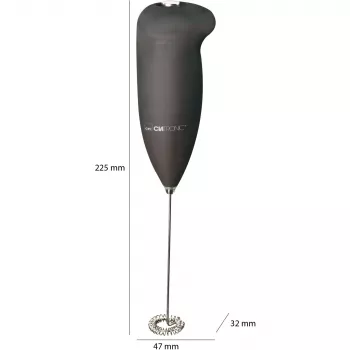 Clatronic MS 3089 επιτραπέζιος μηχανισμός γάλακτος με μπαταρία, Μαύρο/Ανοξείδωτο ατσάλι