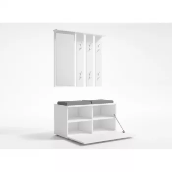 Επάνω ντουλάπι για την είσοδο e shop GAR OPAL BIEL — Λευκό, 1 περιστρεφόμενη πόρτα