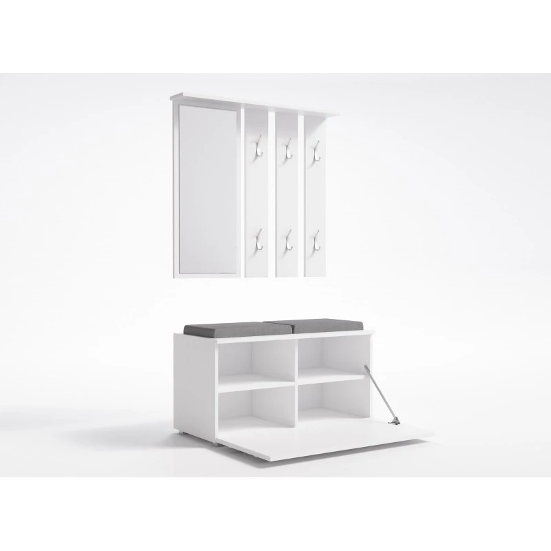 Επάνω ντουλάπι για την είσοδο e shop GAR OPAL BIEL — Λευκό, 1 περιστρεφόμενη πόρτα