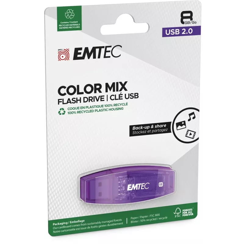 USB stick 8GB EMTEC C410 (μαύρο) USB 2.0 (ECMMD8GC410)