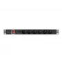 Μονάδα διανομής ρεύματος LANBERG PDU-06E-0200-BK — 6x έξοδοι Type-E, 16 A, καλώδιο 2 m, Rack 1HE, 220–250 V