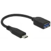 Καλώδιο USB DeLOCK USB 3.1 Gen 2 Type-C/Type-A 0,1 m μαύρο