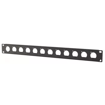 Πάνελ rack 1U Lanview μοντέλο LVR1U-12D-BL με 12 υποδοχές για μονάδες Keystone, μαύρο