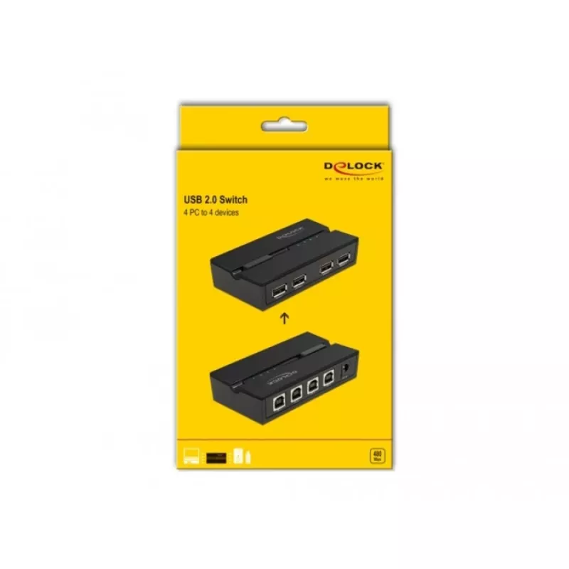 DeLOCK 11494 Διακόπτης δεδομένων υπολογιστή Μαύρο USB Type-A Type-B 0,48 Gbit/s