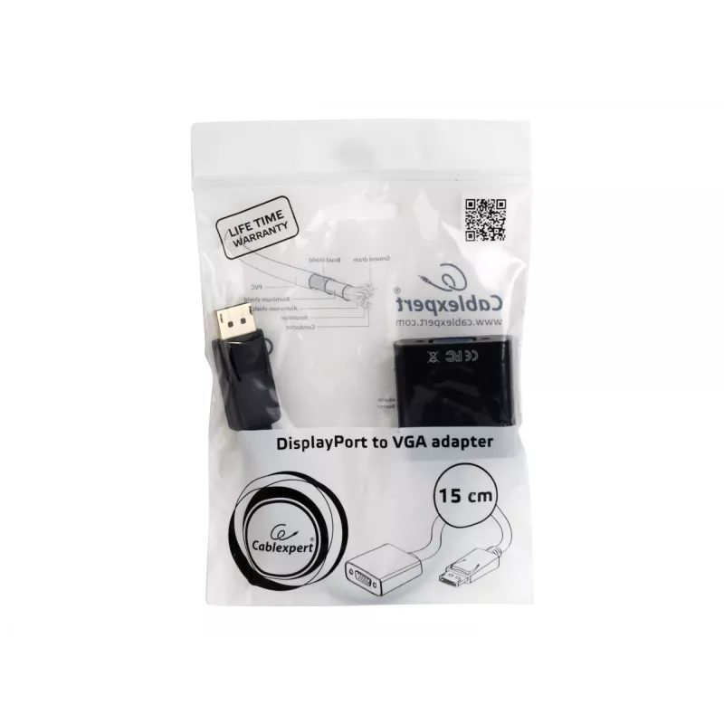 Αντάπτορας DisplayPort σε VGA μαύρο