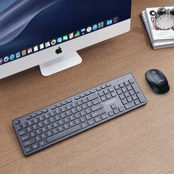 Gembird KBS-WCH-04 Ασύρματο σετ desktop (πληκτρολόγιο + ποντίκι), μαύρο, US-Layout