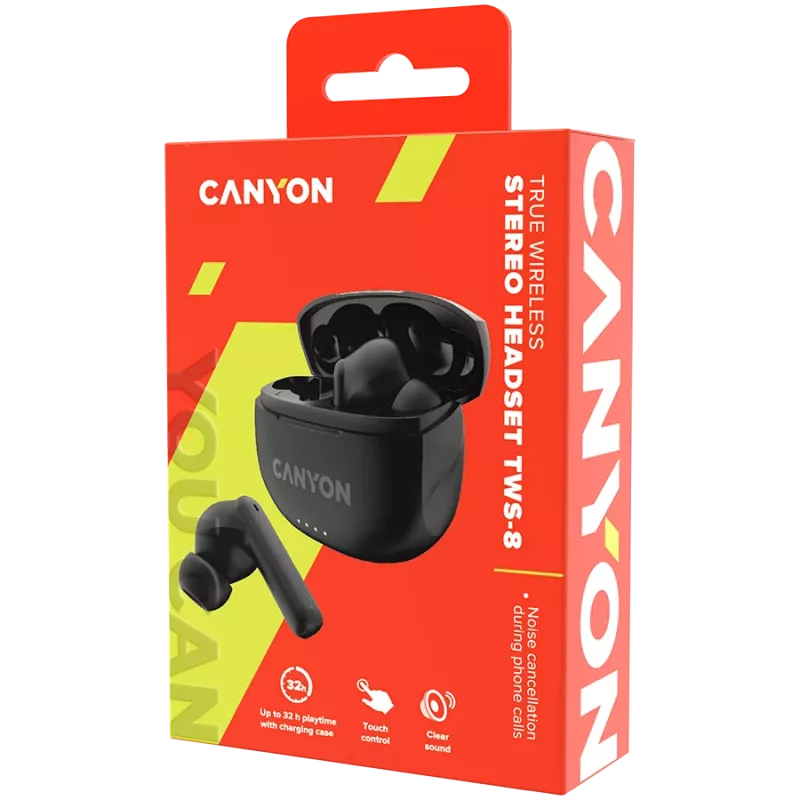 Bluetooth Headset TWS-8 ENC Earbuds/BT 5.3 μαύρο