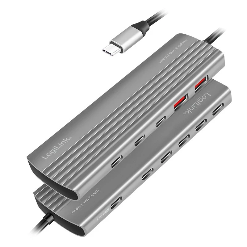 LogiLink USB 3.2 Gen2 Hub 4+1 θυρών 2x USB-A 2x USB-C PD 100W αλουμίνιο