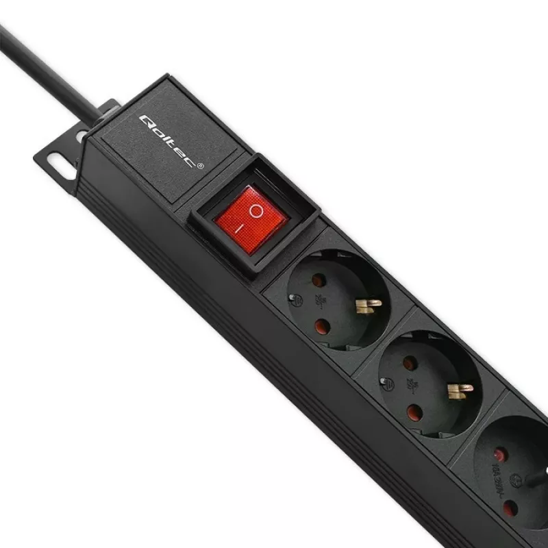 Qoltec αλουμινίου PDU για RACK | 16A | 16 x Schuko | κάθετο | 1,8 m