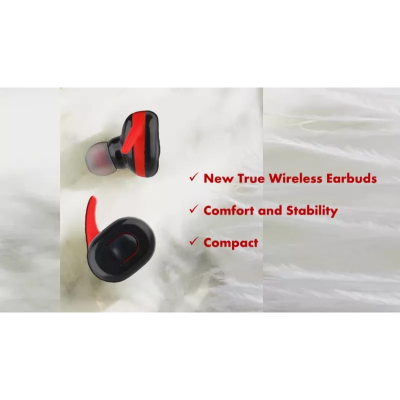 Earbuds V.Silencer Ture Wireless Earbuds μαύρο/κόκκινο