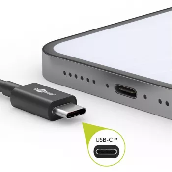 Goobay 51243 Καλώδιο USB 2 m USB 2.0 USB C Μαύρο (51243)