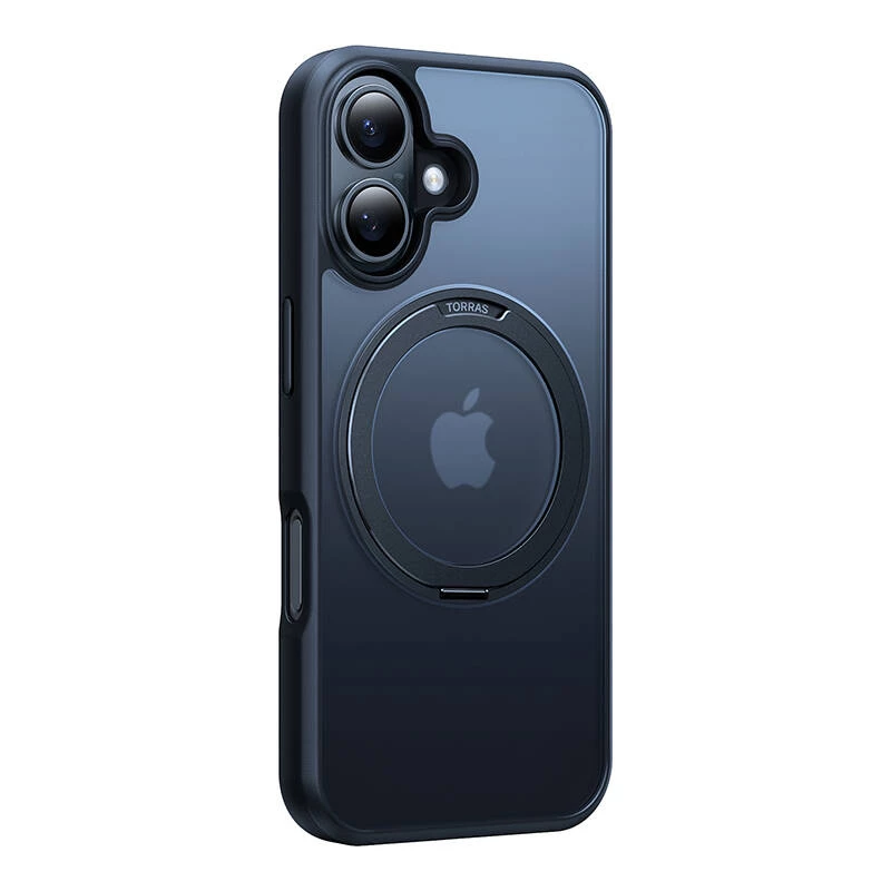 Προστατευτική θήκη Torras Ostand Pro για iPhone 16 Plus — μαύρη, λεπτό προφίλ, ελαφριά