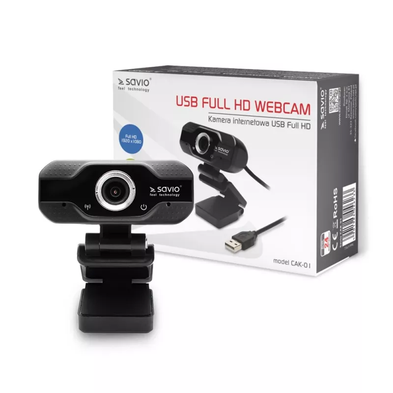 Κάμερα internet Savio Webcam USB Full HD με ενσωματωμένο μικρόφωνο