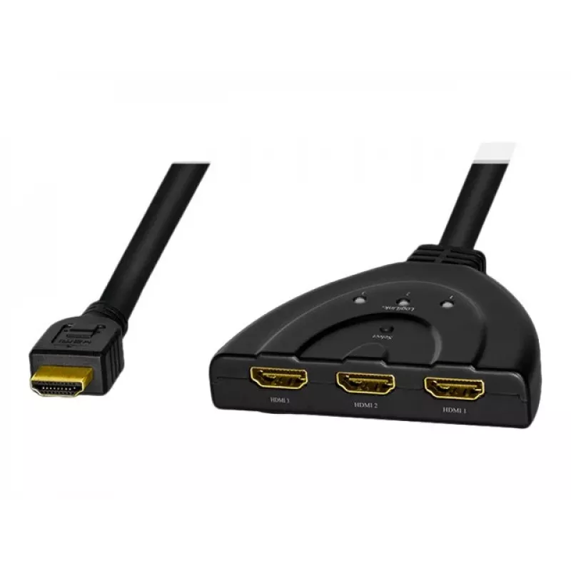 LogiLink - Διαχωριστής/Διακόπτης βίντεο/ήχου - 3 x HDMI - Desktop