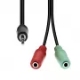 Καλώδιο ProXtend 4-Pin σε 2×3-Pin M-F M42XM3F-003, 1 m, μαύρο