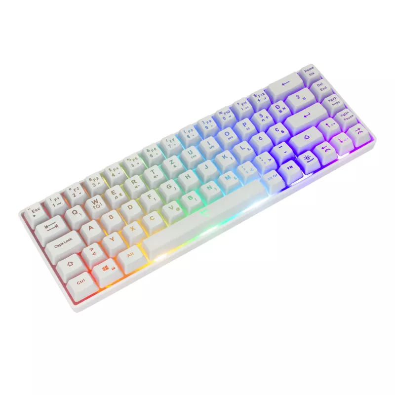 Πληκτρολόγιο White Shark RONIN λευκό USB QWERTY 68 πλήκτρα LED