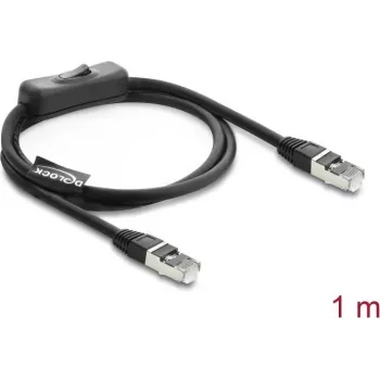 DeLOCK 81562 Cat.6 F/UTP καλώδιο δικτύου με διακόπτη, RJ-45, 0,3 m, μαύρο