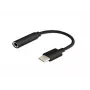 Αντάπτορας καλωδίου SAVIO AK-35/B USB Type-C (3.1) αρσενικό σε υποδοχή 3,5 mm, μαύρο