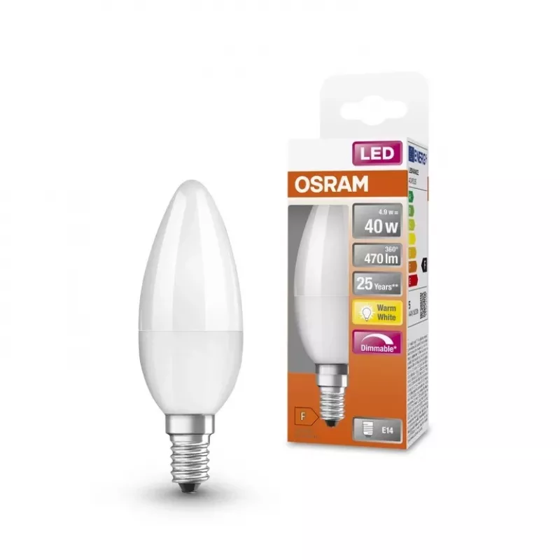 Λάμπα LED Ledvance Parathom Classic E14 4,9 W Θερμό λευκό, Υποδοχή E14