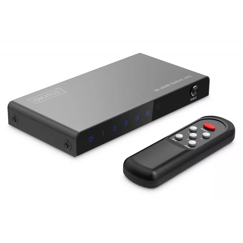 Digitus διακόπτης HDMI 4K 3x1 μέταλλο μαύρο 18 Gbit/s