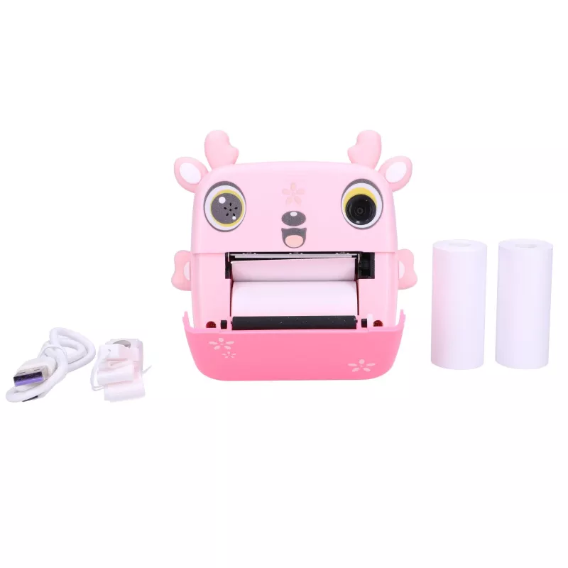 Extralink Σετ | Θερμικός εκτυπωτής EPP-005 Pink + Θερμικό χαρτί 3 ρολά | fawn