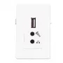 Μονάδα USB2.0+2x mini jack Garbot BN4900-USB A+2XJ λευκό 20 cm